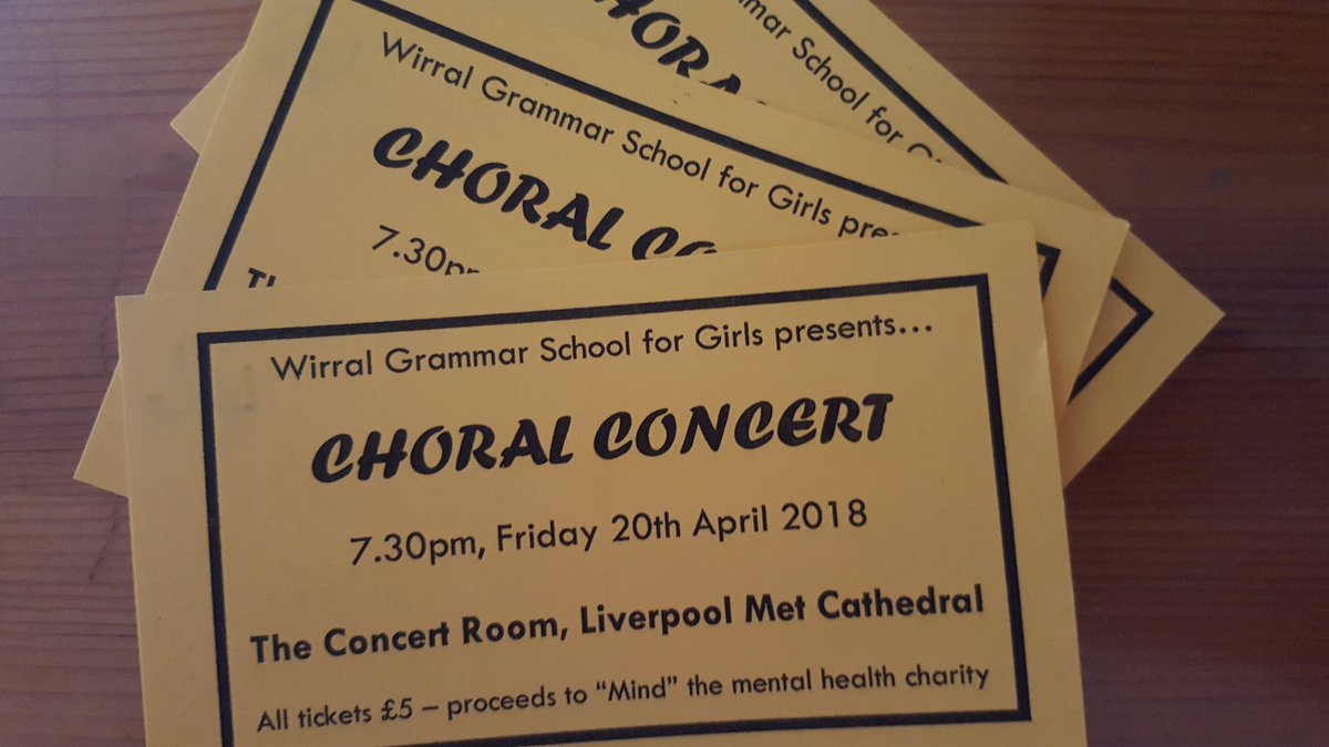 WGSGmusic's tweet photo. Last chance to get your tickets for the choral concert tomorrow! All tickets £5 from the school office @WirralGirls https://t.co/dddDkmqFm5