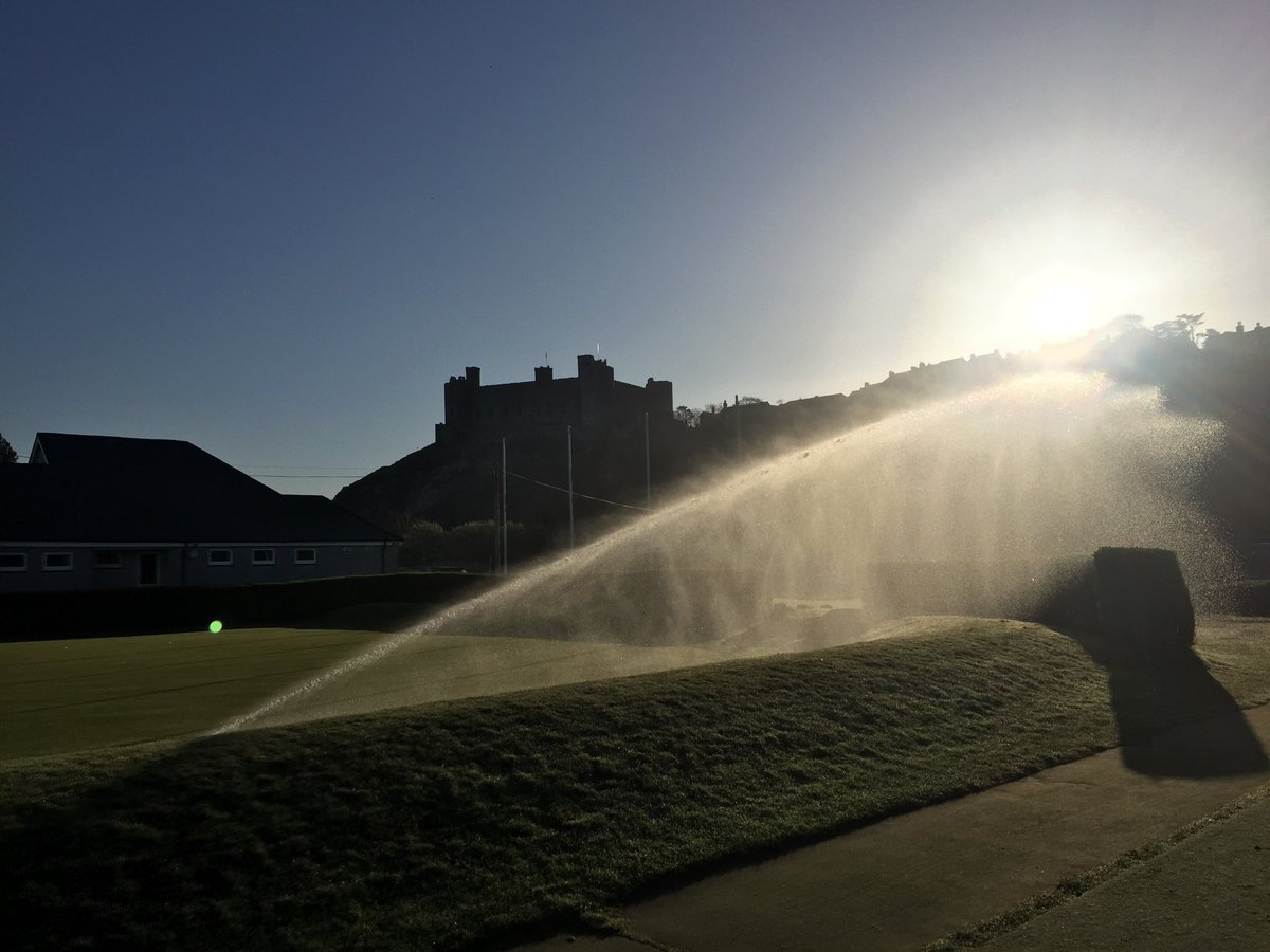 Beautiful morning! Irrigation testing (not a bad back drop) ☀️. #golf #wales #Harlech #heatwave