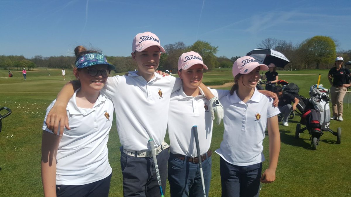 RBGF1912's tweet photo. Emma Defleur, Savannah De Bock, James Skeet and Maximilien de Cordes are on fire 🔥 for the International U14 de Chantilly - Trophée Alexis Godillot!⛳ Today is the day! Have fun kids, take pleasure and... let's go!🤗 #begolf #belgianteam #U14 #RBGF https://t.co/5WLmyWl4Wp