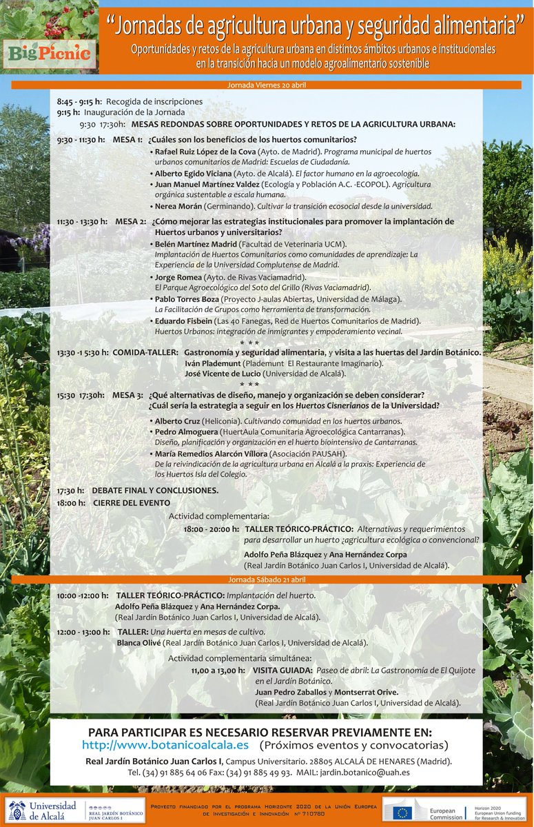 ¡Te esperamos mañana y el sábado en las JORNADAS DE AGRICULTURA URBANA Y SEGURIDAD ALIMENTARIA!

Aún queda hueco en algunas actividades, INSCRIPCIÓN PREVIA: bit.ly/2qyNrPm