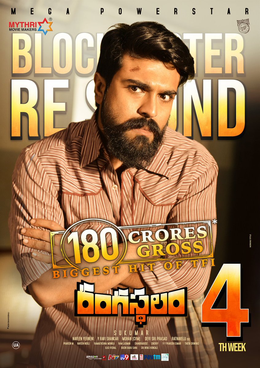 SudherTelaprolu's tweet photo. #Rangastalam #BlockBusterResound
#RamCharan 😎😎 https://t.co/rxvoWo2dfr