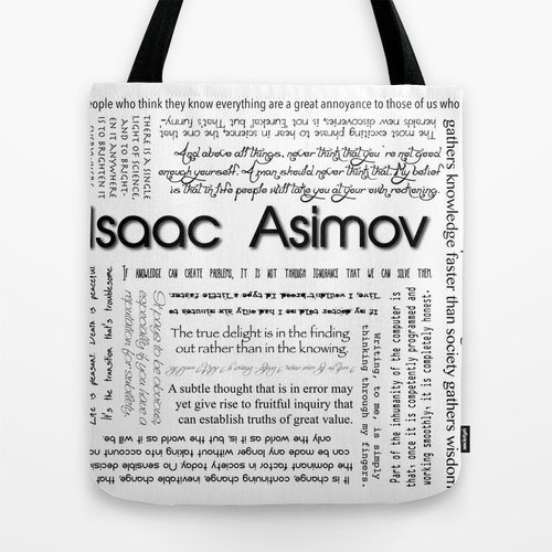 RandomOasis's tweet image. New Listing: Isaac Asimov Typography Quotes Tote Bag, Custom Color or Black and White by RandomOasis, ift.tt/2bgAIIU