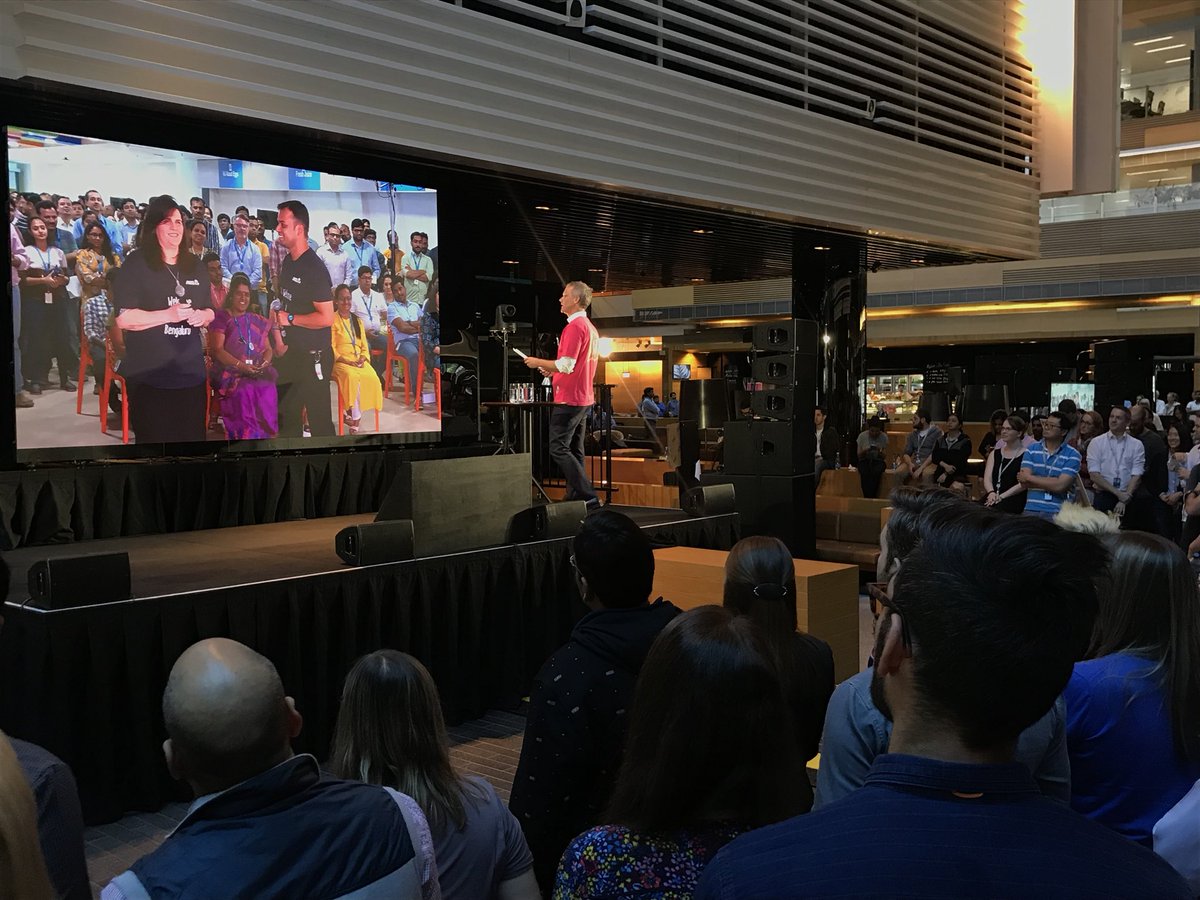 rmarchiori's tweet photo. New Ways of Working Tribe launch party coming at you from Melbourne, Bengaluru and Chengdu. With NWOW and our fast move to IT as a Service our customers will feel the difference. Over 1000 people in three continents - Worlds largest standup?! https://t.co/D2KXUSMIxJ