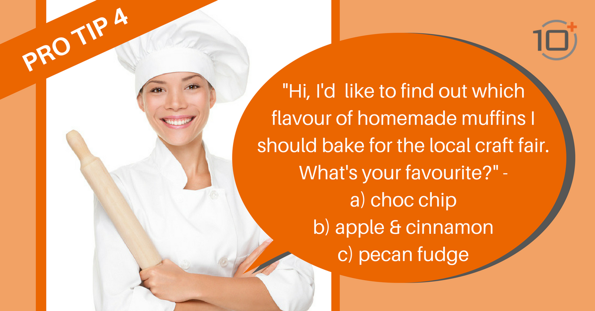 10plusmedia's tweet image. HOW TO KNOW YOUR CUSTOMERS
Post a question on your social media page and see what answers you get. If you are friends with any of your customers, you can post a question directly on their walls.