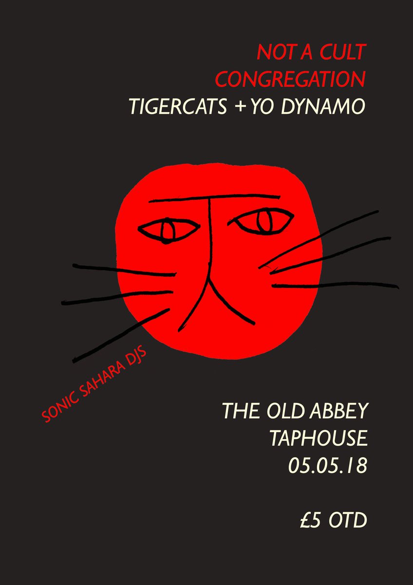 We are exceedingly pleased to welcome <a href="/tigercatsband/">Tigercats</a> to Manchester for our Congregation on May 5th, ahead of their performance at NOT A CULT 2018. You are exceedingly pleased also. #Manchester #livemusic