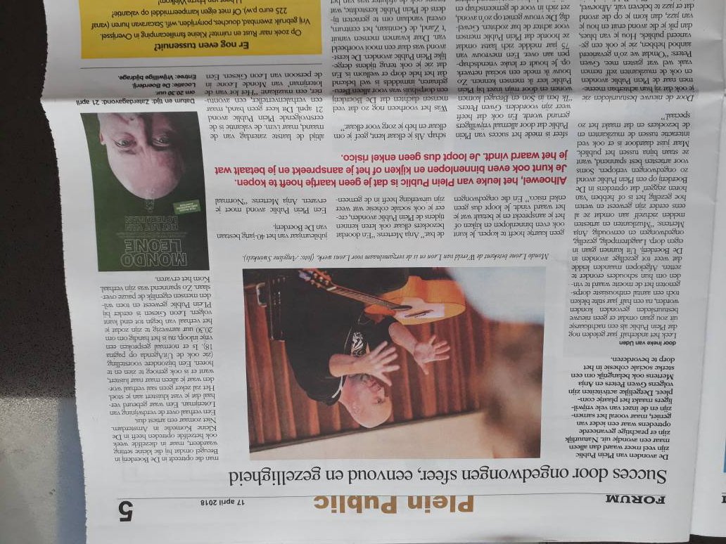 Mooi artikel over #pleinpublic in het #Forum deze week! Ben je er bij a.s za dag? #MondoLeone zorgt voor een unieke avond. Mis het niet. We starten exact om 20.30 uur. #senb #Boerderij