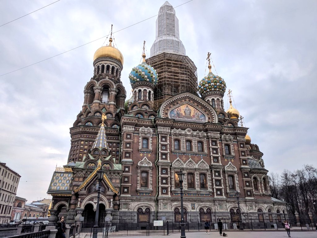 Trains2Aberdeen's tweet photo. #StPetersburg, the second largest city in 🇷🇺.  While the rain stopped, I visited a number of places.  Unfortunately, some sites are scaffolded for maintenance.
#ScaffoldingOfTheTrip https://t.co/fmqTTrAKZN