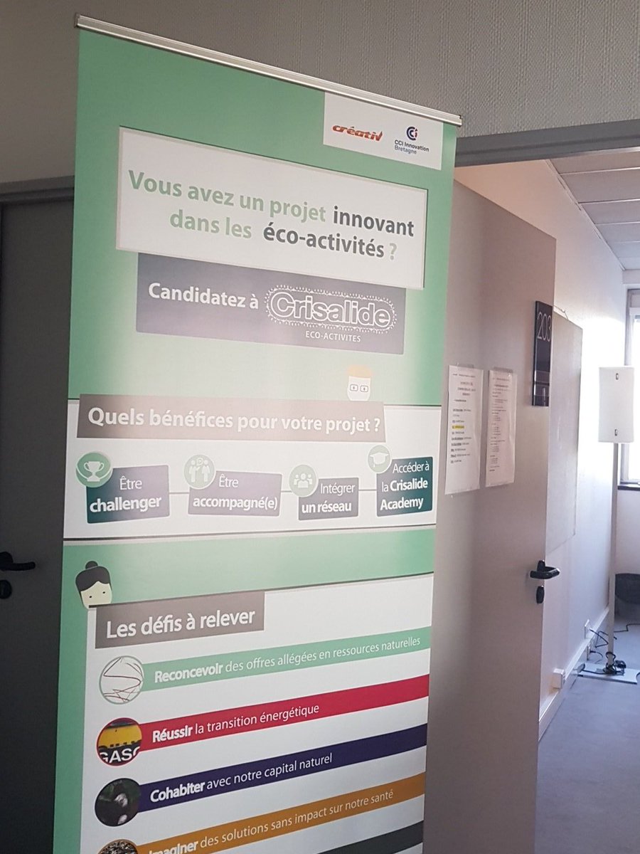 CrisalideEcoAct's tweet photo. [Jour 3!] Ce matin ce sont #lepave @Cellaouate29 @greensoldier44 #eoleconstructing et #beesk qui vont passer devant le jury @CrisalidEcoAct #categorie #economiecirculaire ! 😁🍀 https://t.co/odXMeRPL7g