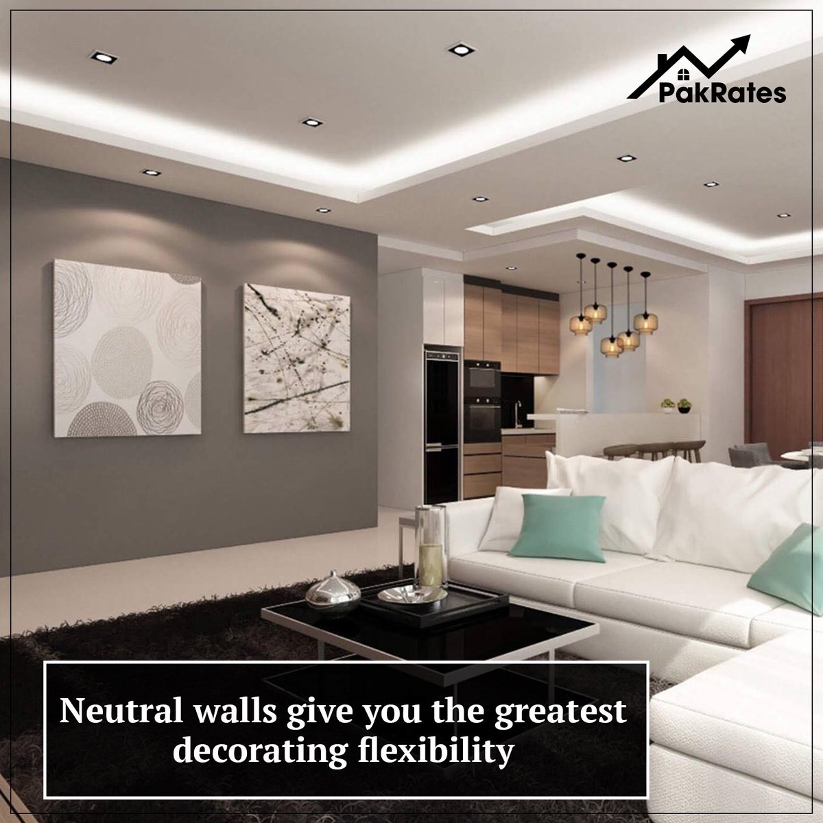 PakRates_'s tweet image. Neutral walls give you the greatest decorating flexibility, allowing you to easily switch up your accessories. Visit pakrates.com or call #PakRates 0323-2392212 for more information.