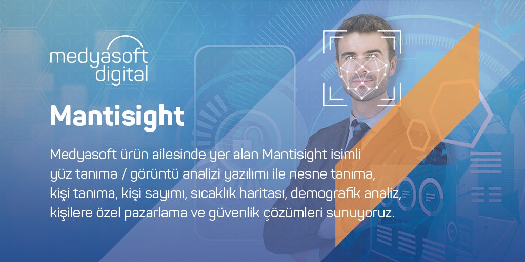 Mdysft_Digital's tweet photo. Medyasoft ürün ailesinde yer alan Mantisight isimli yüz tanıma / görüntü analizi yazılımı ile nesne tanıma, kişi tanıma, kişi sayımı, sıcaklık haritası, demografik analiz, kişilere özel pazarlama ve güvenlik çözümleri sunuyoruz. #Medyasoft #MedyasoftDigital #Mantisight https://t.co/mWQovTinzN