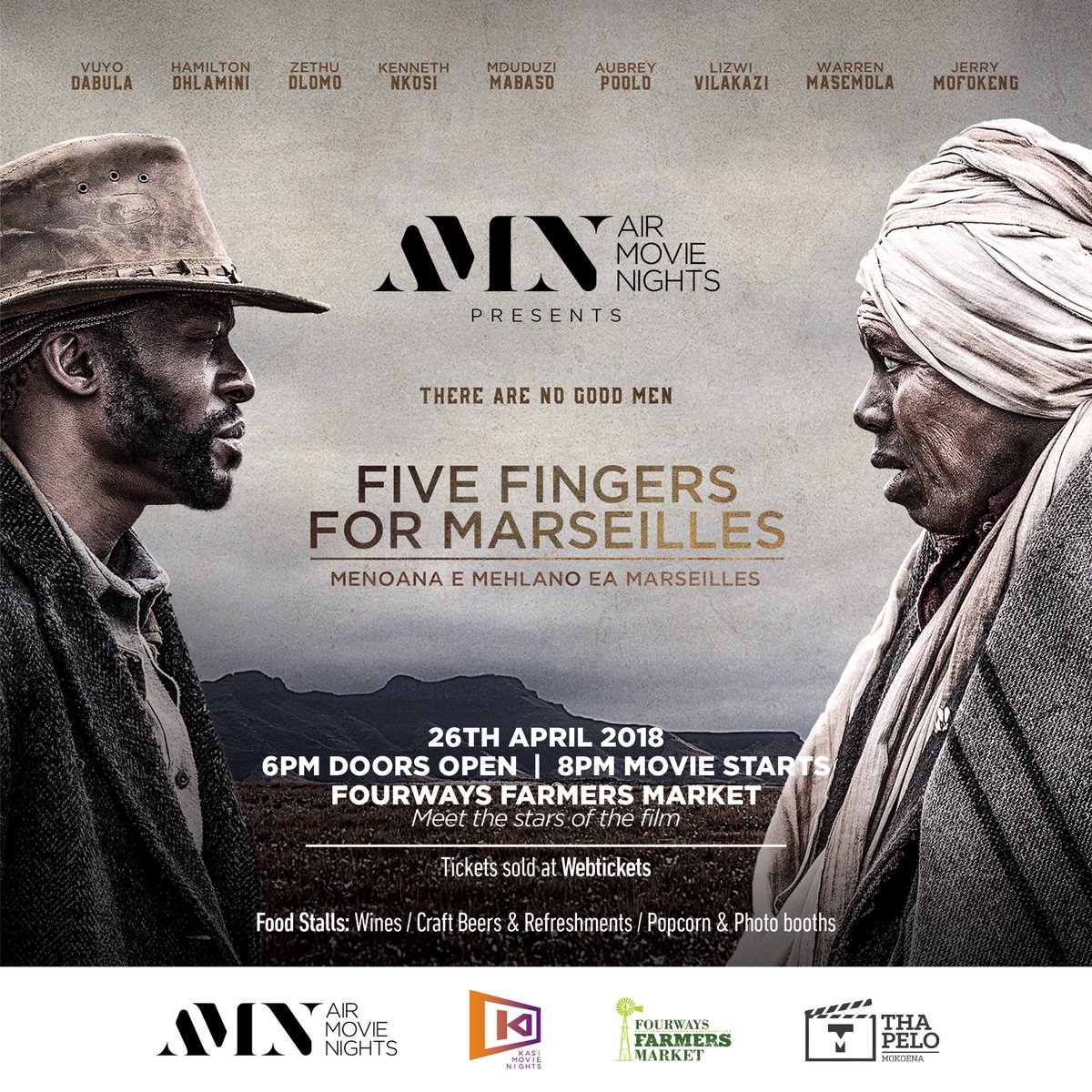 Come out and enjoy the best food stalls, popcorns &amp; Sweets at our AIR MOVIE NIGHT. Plus enjoy the finest MCCs, Wines, Craft Beers &amp; Coffees. 

The main ingredient is the masterpiece that is @fivefingersformarseilles.

Ticket Link in Bio #LIGHTUPTHESKY🍿 ☕️🌭🍔🍿🥂🔊🍻🎬🎟🎭🇿🇦