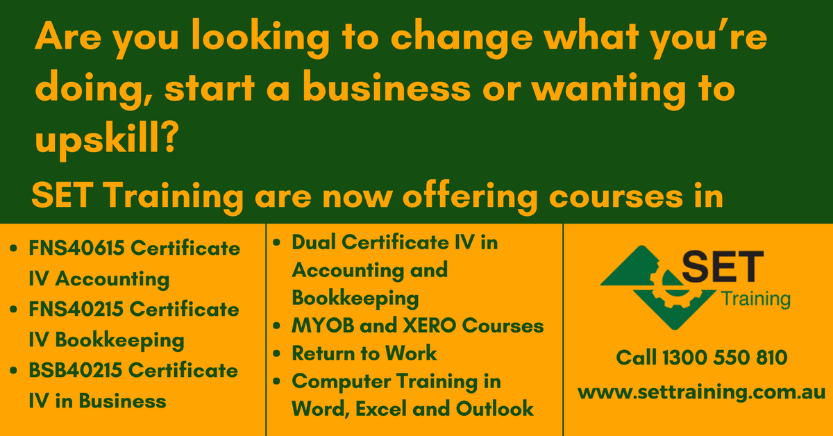 SetTrainingAU's tweet photo. Great prices for on-line &amp; face to face. Call 1300 550 810 to register your interest or visit https://t.co/c2qehanDAj

RTO Code 40629

#settraining #payroll #smallbiz #TrainingBrisbane #xero #myob #quickbooks  #QLDtrainingcourses #onlinelearning #RTOBrisbane #QLD #Australia https://t.co/adZUdyV1VI
