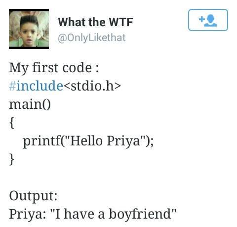 _codingeek's tweet photo. Ohh I had a different output but yeah the code was same :)
Have you ever tried this?
#coding #code #java #ProgrammersHumor #Programming 
#codingeek https://t.co/r9kohj8Tb0