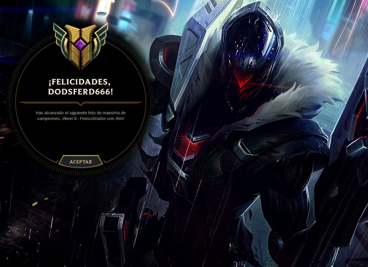 LowClassSoldier's tweet photo. MAESTRÍA 7 voy por ti #lol #jhin #m6 #mastery6 #maestria6 #leagueoflegends https://t.co/t3KRXMG91Q