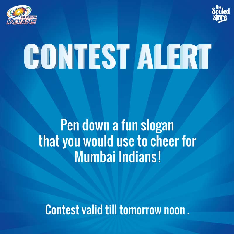 thesouledstore's tweet photo. Contest Alert!
Rules: 
1) Winners will receive tickets for the match held on 24th April 2018, at Wankhede Stadium, Mumbai.
2) Winners will have to bear their own travel and accommodation costs. 
-- 
Get Official @mipaltan Merch here: https://t.co/9SEEaMHCLN https://t.co/lcna7W66xk