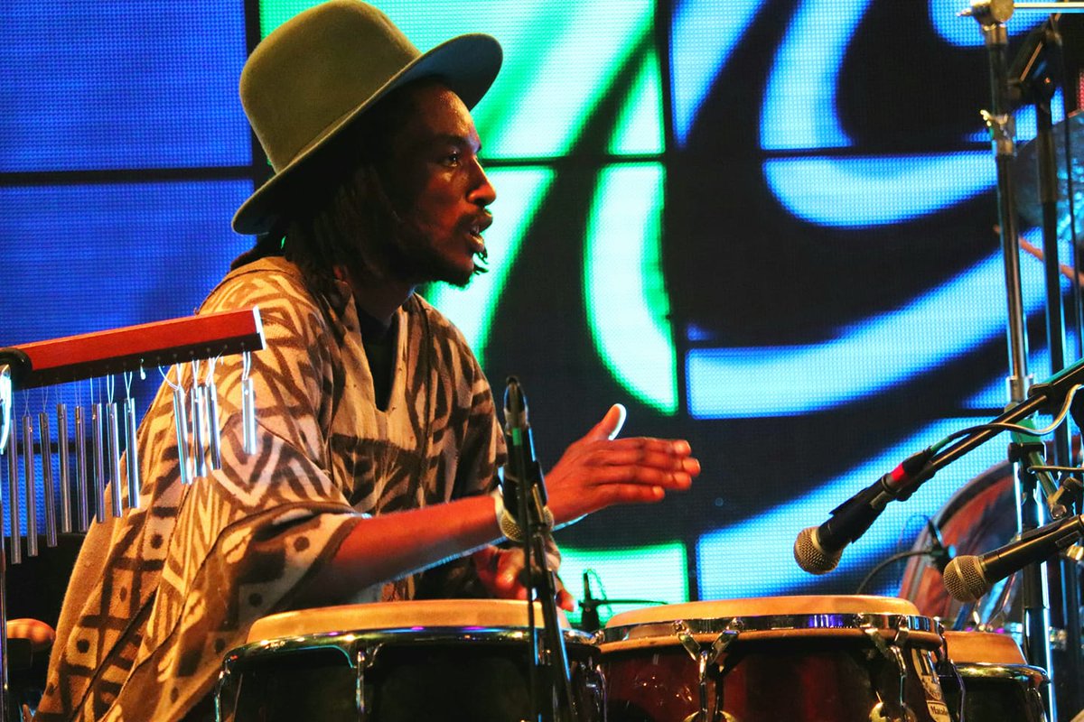 Uthespace's tweet photo. @GontseMakhene is an exceptional percussionist with an extensive repertoire, spanning genres across the local and international music scenes and his coming to U. 

...#Loading U | 28 Apr | 6pm - 11pm | R50
@ConcertsSA @CapitalArts_Rev https://t.co/ByWUMxl7EP
