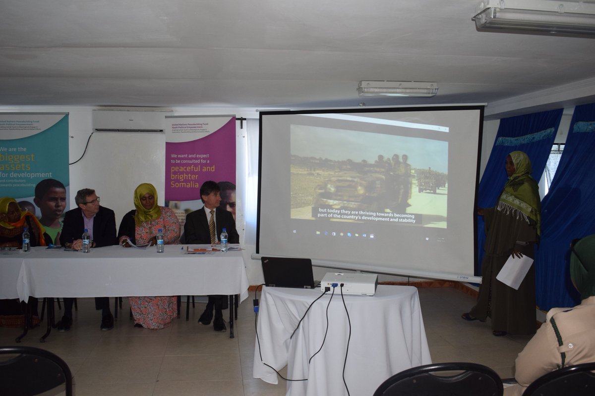 UNFPA_SOMALIA's tweet photo. The launch of the #SomaliaPeaceBuildingFund we're jointly supporting with @UNHabitat_Som attended by high level dignitaries @hon_khadija Minister of Youth &amp; Sports &amp; @UNdeClercq in support of young people's participation in #Somalia's development https://t.co/6TuHsVnFei