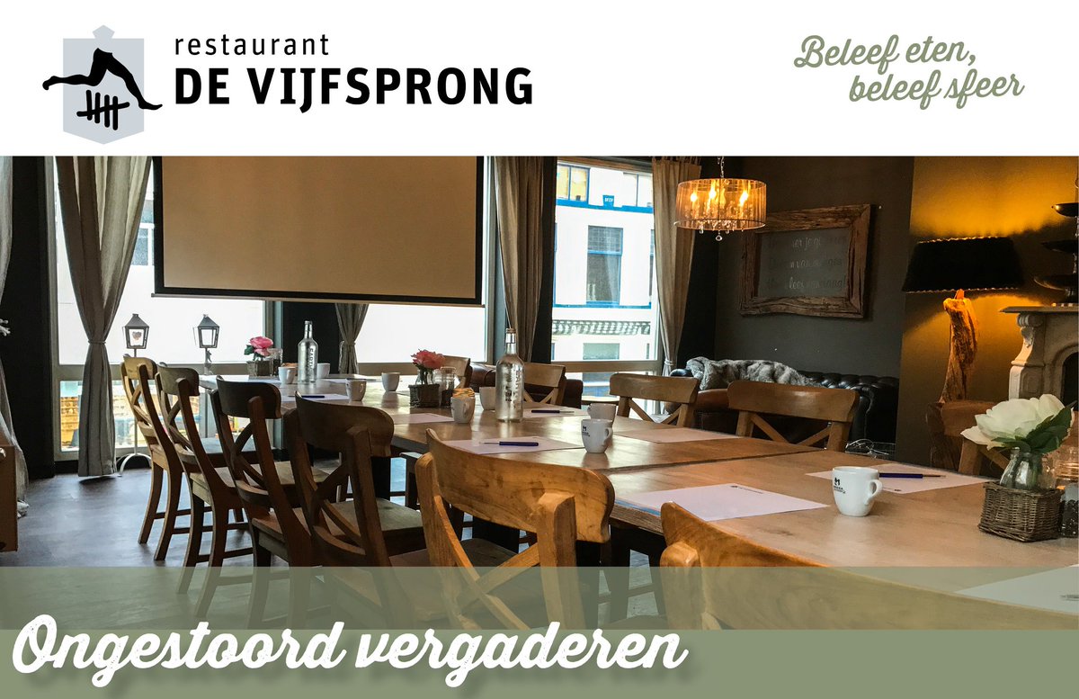 Vergaderen gaat tegenwoordig samen met genieten. Verras daarom je collega's of zakenpartners met een vergadering bij De Vijfsprong. Meer info? Bel 038-2038500 of loop even binnen! #devijfsprong #vergaderen