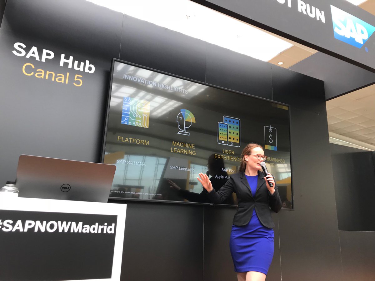 jemarle1's tweet photo. #SAPNOWMadrid @millykluivers at the stage hablando de la Cuarta Revolución Industrial con @SAPHybris https://t.co/CvCAehkXJZ
