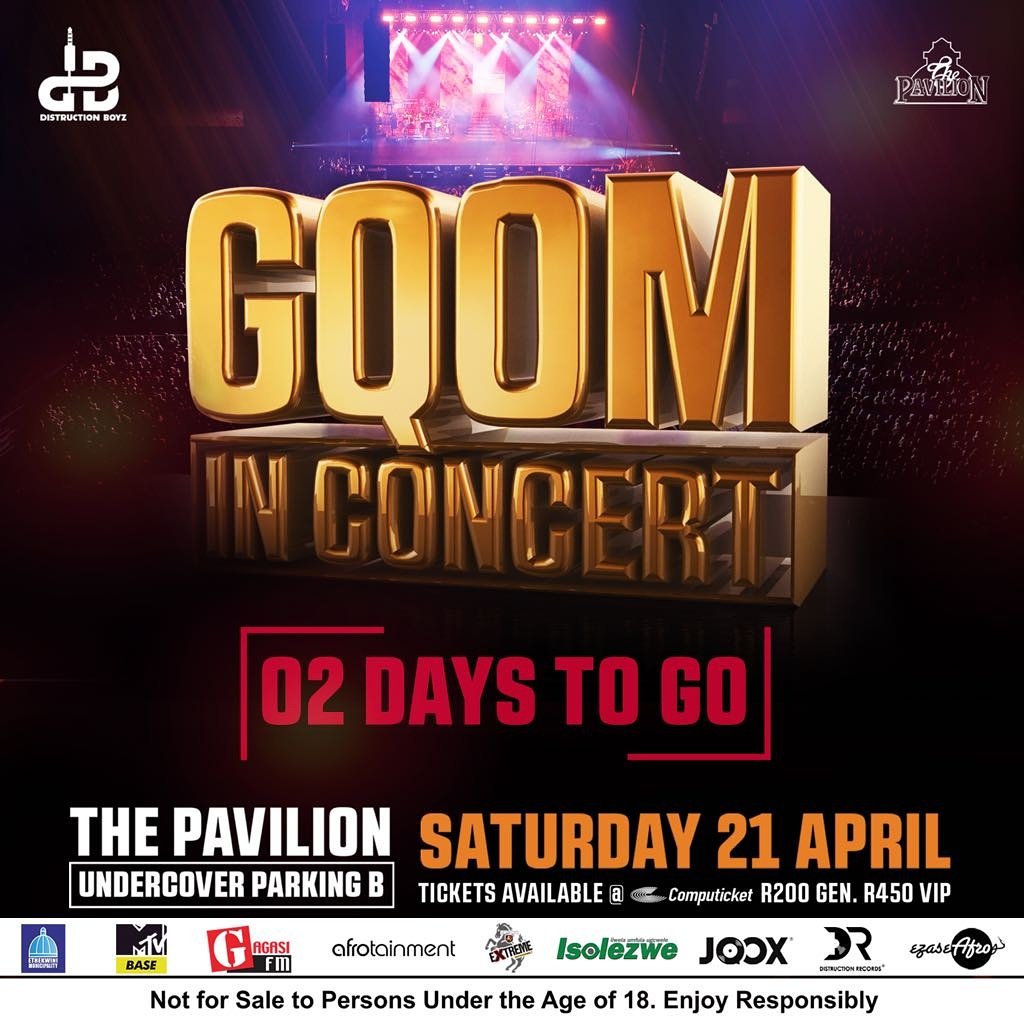 AfroTainmentSA's tweet photo. Thanks to everyone who has bought tickets! Party of the year loading !!! Pavilion kuzofiwa kuphela this Sat !!! Gqom in Concert !!! Get your tickets @Computicket R200 General and R450 VIP. No Rush.... Kusengenzeka noma yini !!!!! #GqomWeek #GqomIsTheFuture #ItWasAllADream https://t.co/gzr6g2k4du