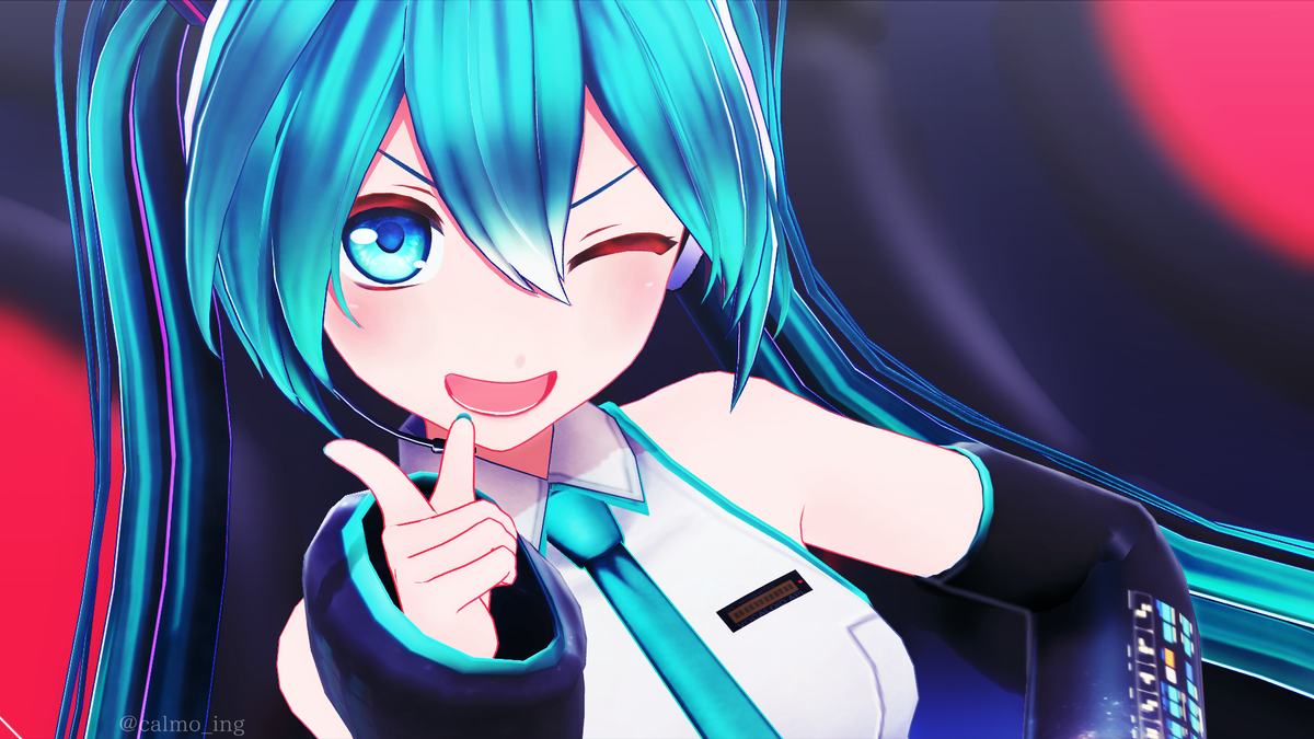 初音ミク 「ばきゅ〜ん? 」|カルものイラスト
