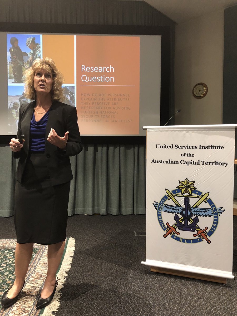 USIoftheACT's tweet photo. Deborah Jeppesen: Are we influential? Examining the attributes which make military advisors effective in Train Advise Assist roles #ausdef #auspol #ADF https://t.co/80worHSCRz