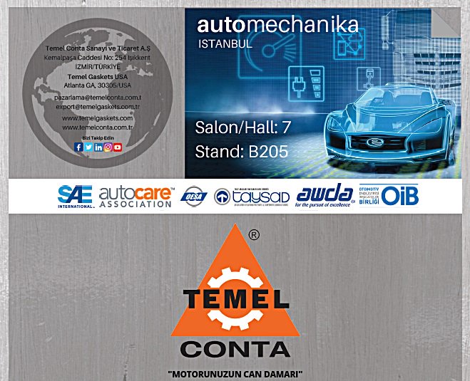 Temel Conta: 44 Yıllık Conta İmalatından Tam Servis Mühendislik Hizmetine
bit.ly/2vujp5j