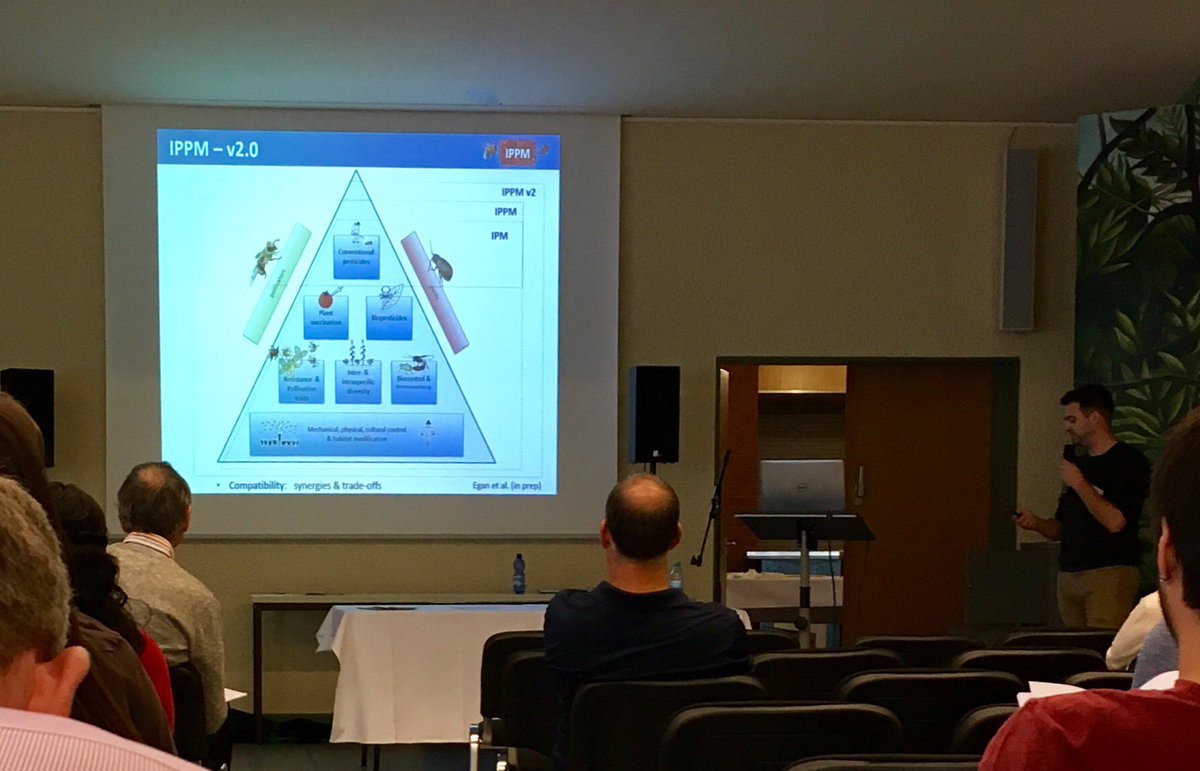 kate_mkg's tweet photo. @phytomonster presenting the latest recommendations and knowledge about how #IntegratedPestManagement impacts pollinators at the #pollination2018 meeting https://t.co/P7XeTfmEYR
