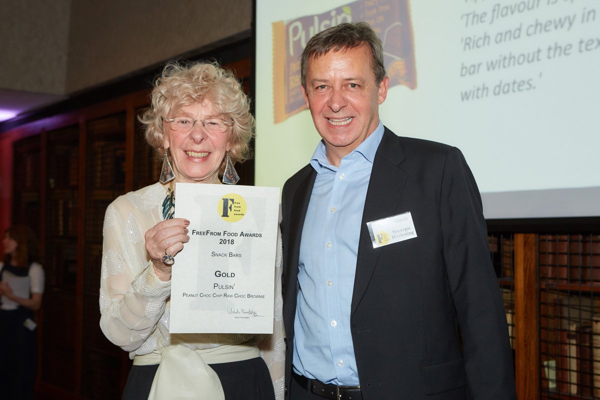 SynergisFF's tweet photo. Many congratulations to winners of the gold award in the snack bar category, Pulsin @pulsinandbeond sponsored by us! #FFFA18 https://t.co/XtTxs5hUdV