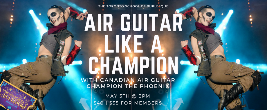 AGWC's tweet photo. The @TOBurlesque is hosting an air guitar workshop with @airguitarcanada champ @Gen_Geek_Girl in #Toronto! Learn the basics, develop some signature moves, &amp; create your air guitar persona: https://t.co/EegOuofWJv #MakeAirNotWar https://t.co/1WI8Xh5rAn