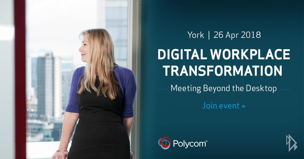 SavilleGroup's tweet photo. Week today! @patfinlayson has lived every moment of Polycom’s emergence as a dominant global presence. Join us next week when Pat will share her insights into the #workplaceofthefuture... https://t.co/ynBCQhSe1D #mbtdevents https://t.co/sOaYJoiNXT
