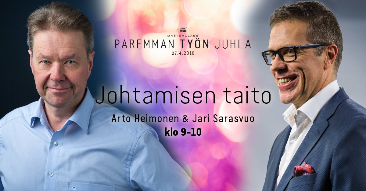 TrainersHouse's tweet photo. Vappu on työn juhla. Me järjestämme Paremman Työn Juhlan! Perjantaina 27.4. aamun avaavat @SarasvuoJari &amp; @ArtoHeimonen kello 09.00 teemalla "Johtamisen taito". Ilmoittaudu mukaan ilmaiseen valmennuspäivään: https://t.co/VFkyDJ8rxy

#vappuetkot #johtaminen https://t.co/KT6zvluV3B