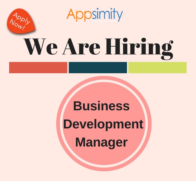 appsimity's tweet photo. Appsimity Hiring For  Business Development Manager  
Interested candidate can send their CV's at luv.sethi@appsimity.com and call us on 9813344869, 01724066237 for scheduling interview. https://t.co/8XQQVd3Tvu