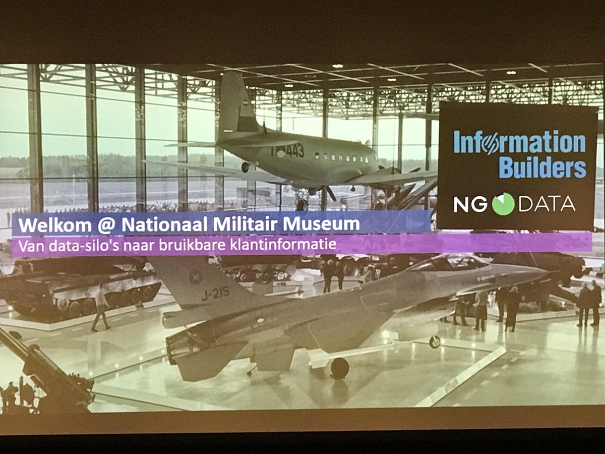 BCrommelinck's tweet photo. Beautiful venue for a great customer event on Customer Data, organized by Information Builders @infobldrs and @ngdata_com at the National Militair Museum in the Netherlands
#NGDATACustomerDataPlatform #CustomerDNA https://t.co/MZq7lffsXm