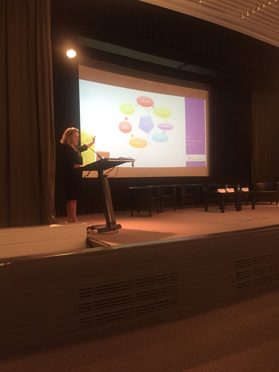 GAMILEARNING_'s tweet photo. Prof. Divina Frau-Meigs @divinameigs explaining MIL Competences in her talk about Critical Media Literacy at #Play2Learn2018 #MediaLiteracy https://t.co/9clqcToHvd