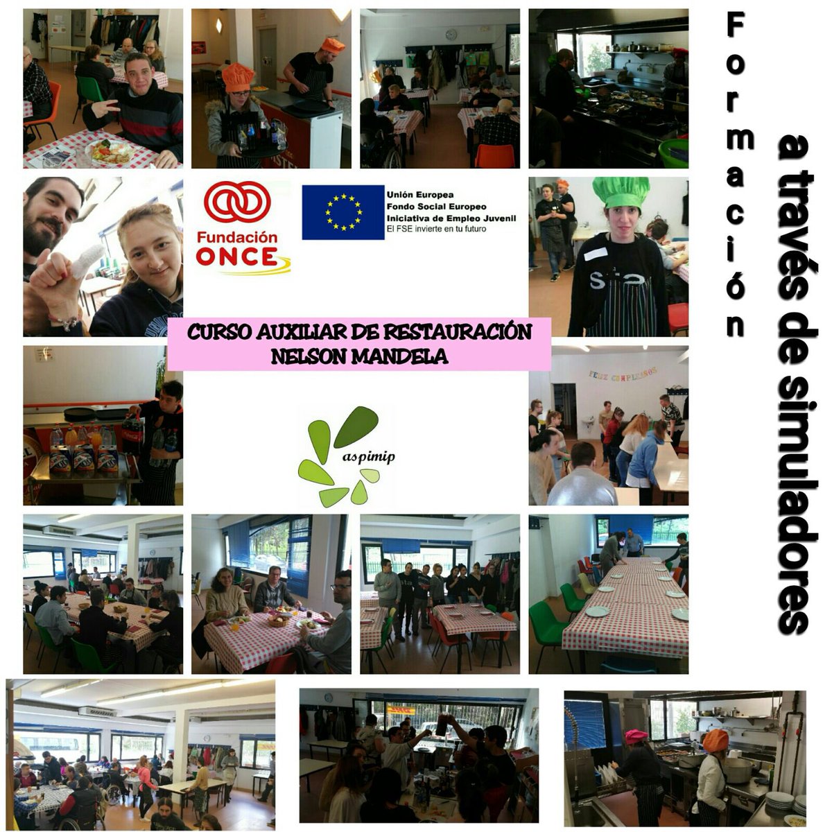 ASPIMIP's tweet photo. Dentro del Curso de Auxiliar de Restauración Nelson Mandela de @ASPIMIP trabajamos de una manera práctica para afianzar conocimientos. @Fundacion_ONCE #programaUnoaUno https://t.co/nWqjqjxqKx