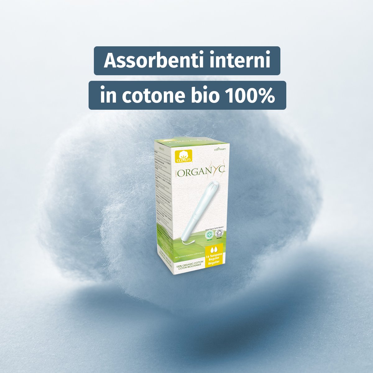 Organyc's tweet photo. Comodi, pratici e ipoallergenici: se agli #assorbenti esterni preferite i tamponi scegliete #Organyc, 100% #cotone bio dentro e fuori! https://t.co/jkBhNa61oZ https://t.co/3SrtI43607