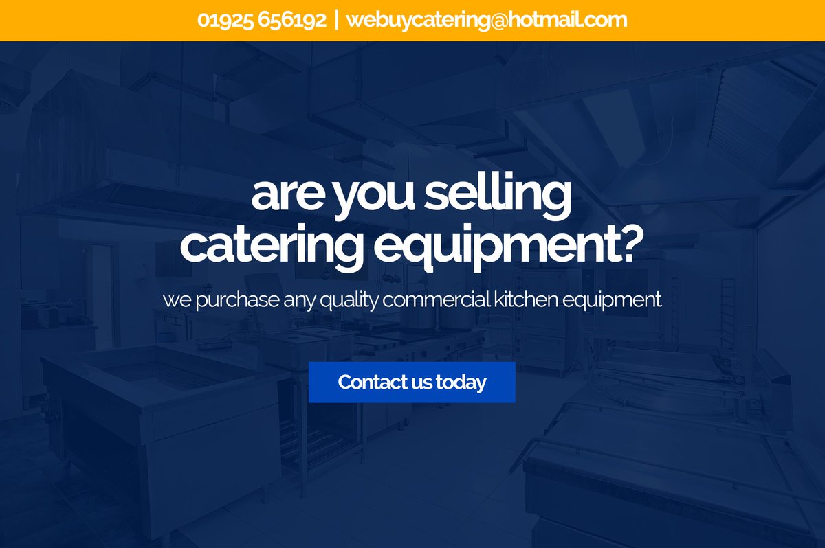Selling commercial kitchen equipment?
Get quick cash &amp; speedy collection,
Visit us online webuycateringnorthwest.co.uk  or call 01925 656192 for more information.