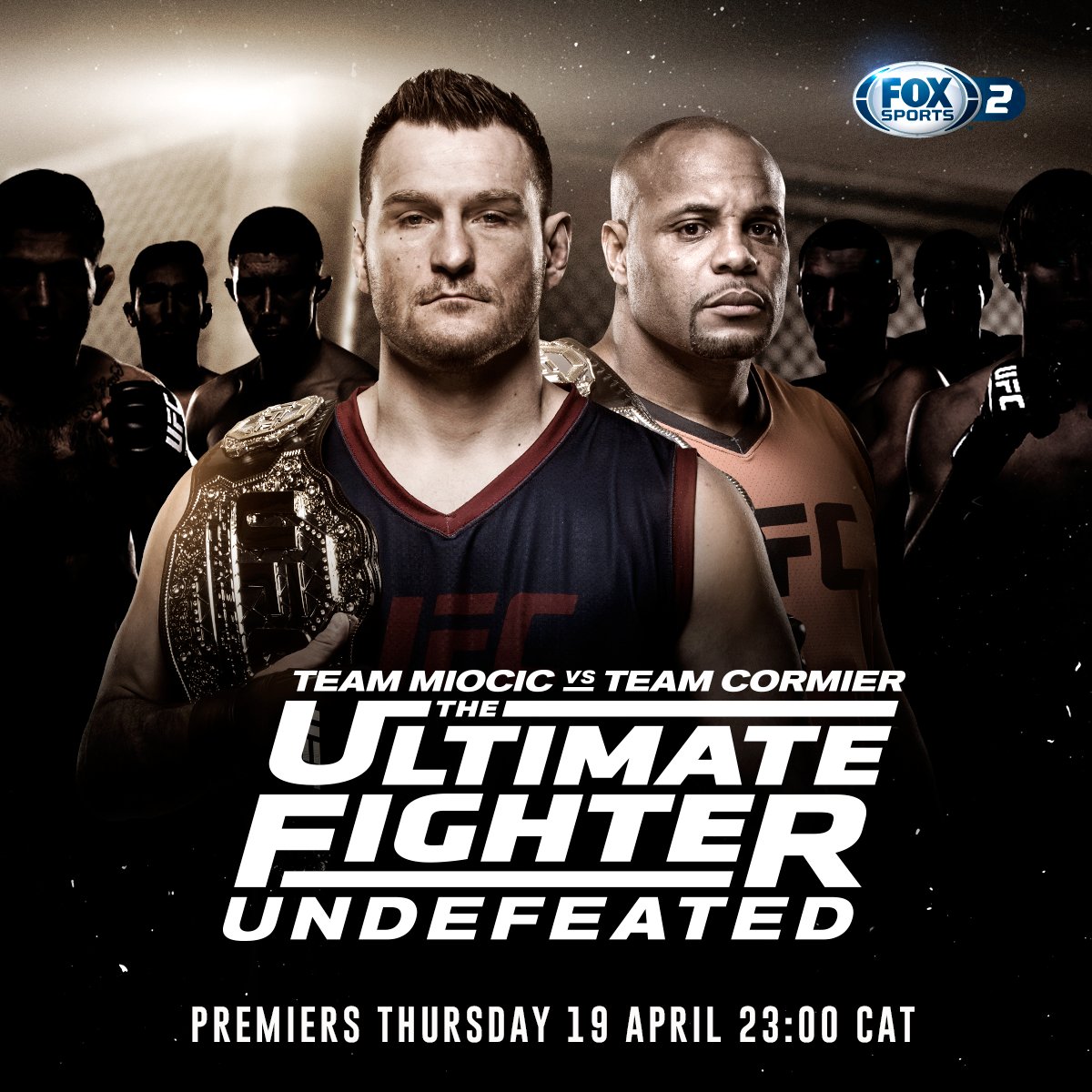 ESPNAfrica's tweet photo. The 27th season of The @ufc #UltimateFighter is officially underway, with head coaches Stipe Miocic and Daniel Cormier kicking things off this week with team selections and the first fight already in the books.

Catch the first episode tonight on FS2 
https://t.co/h4LY3RYuRA https://t.co/p8Cx6pkVLp