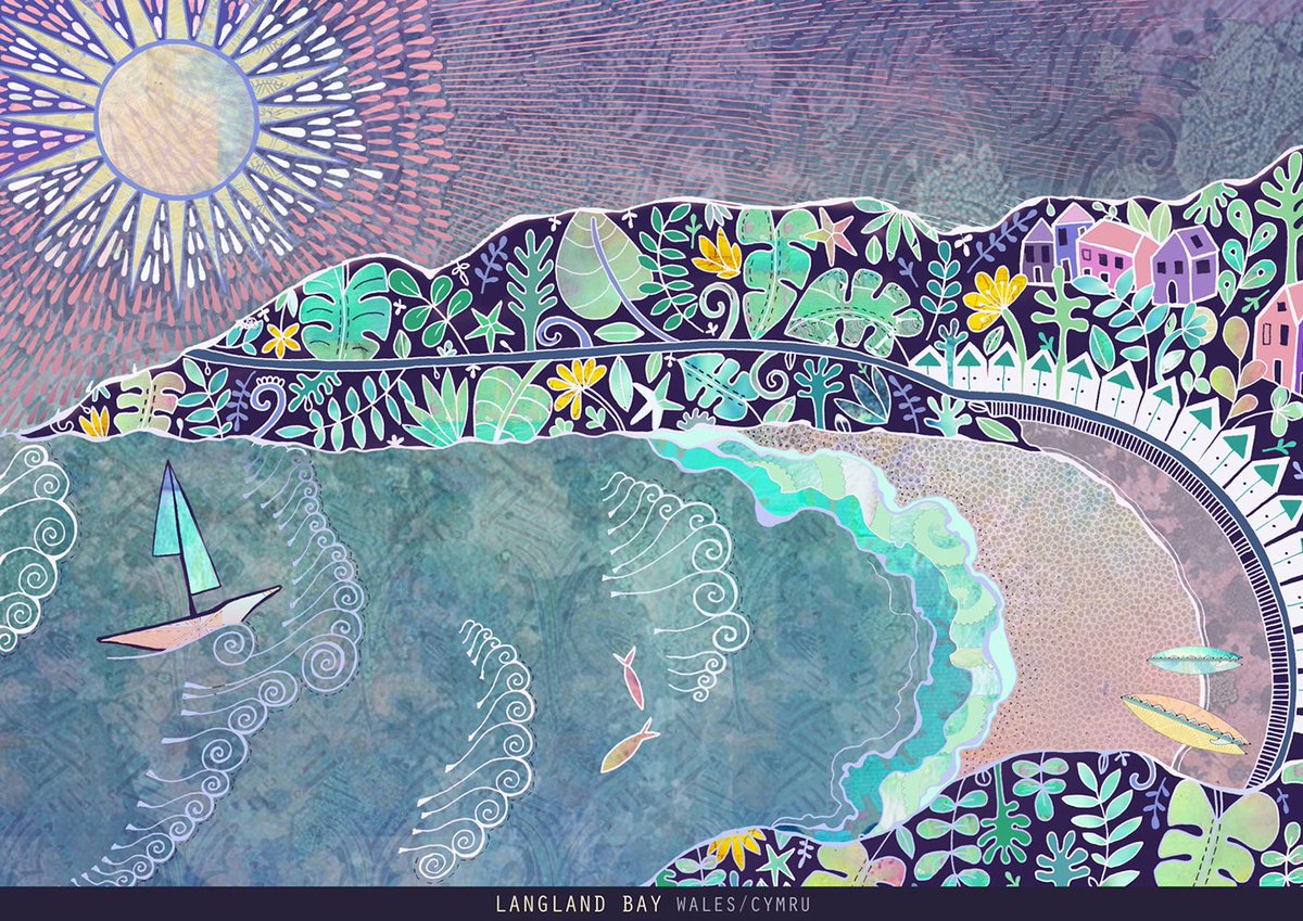 #AdventuresonThe Gower : <a href="/hannahDdesigns/">Hannah davies</a> releases prints of The Gower beaches in Wales #patterns #HannahDavies #design #decorative #beachlife #prints #details #Wales #summer #camping #walking #swimming #landscape #TheGower ow.ly/JF4930jxiqg