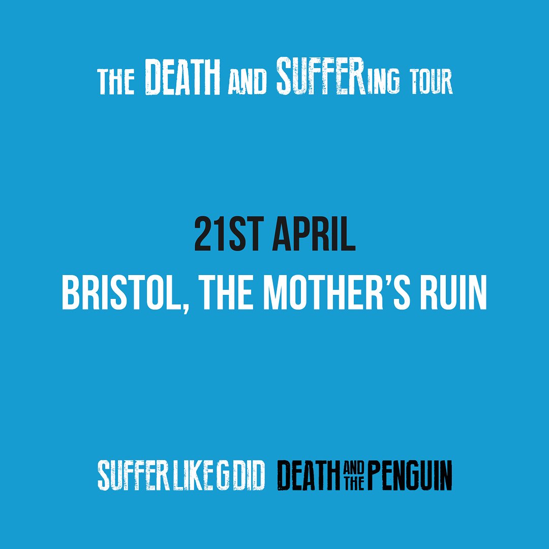 On Saturday we play our first show since <a href="/ATGFestival/">ArcTanGent</a> 2014. Come on down and hear some new tunes Bristol! #thedeathandsufferingtour