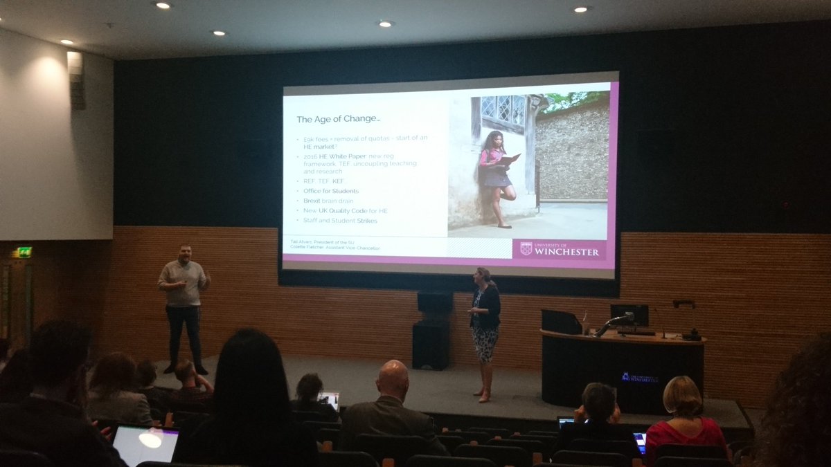 HannahMarriott9's tweet photo. Interesting and enjoyable keynote talk from Colette Fletcher and Tali Atvars at the Change Agent Network Conference 2018! #CAN18 https://t.co/VoQjFjMVVf