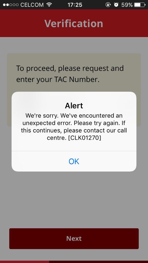 Cimb Assists On Twitter Hi We Are Sorry For That Appreciate If You Could Uninstall And Reinstall The App Then Retry To Request For Tac Again