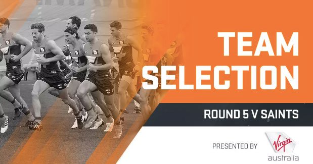 GWSGIANTS's tweet photo. Our team to take on @stkildafc in #Cogs100 π
πΊ https://t.co/tscfv5IpSM | #BeGIANT https://t.co/gvtZgUt7rQ