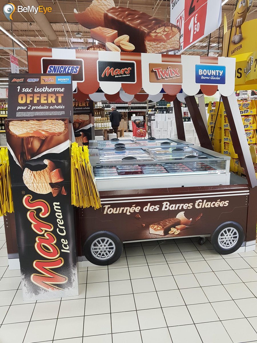 InStore_Europe's tweet photo. What better than a little ice cream with the arrival of the good weather and the @Mars car tour #FoundInStore in a French @Auchan! Great #Retail Activation  #merchandising #CPG
Photo - BeMyEye InStore: https://t.co/iRQ6LAy9bi https://t.co/6MvG5iTXKr