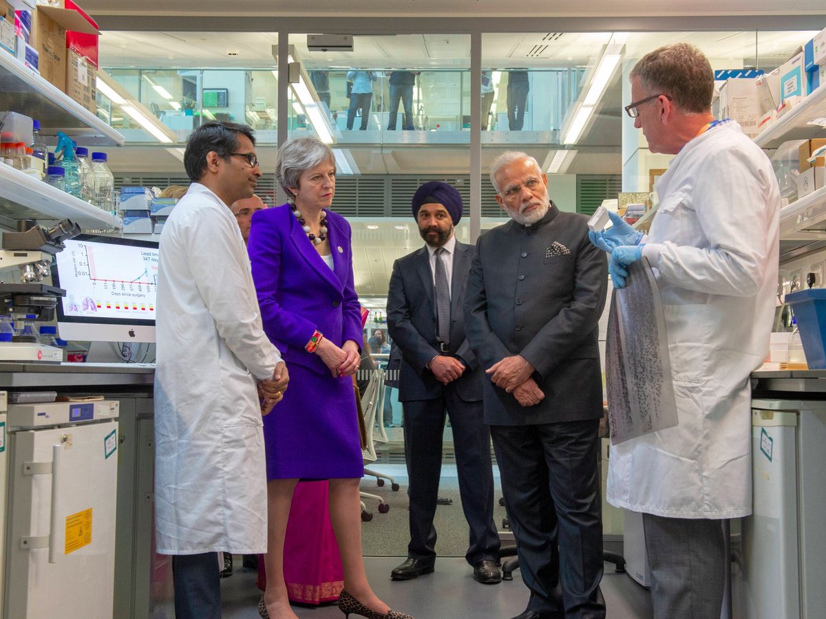 It was fascinating to visit the Francis Crick Institute with Prime Minister <a href="/narendramodi/">Narendra Modi</a> of India yesterday. We met scientists working at <a href="/TheCrick/">The Francis Crick Institute</a> and heard about the exciting work being undertaken there.
