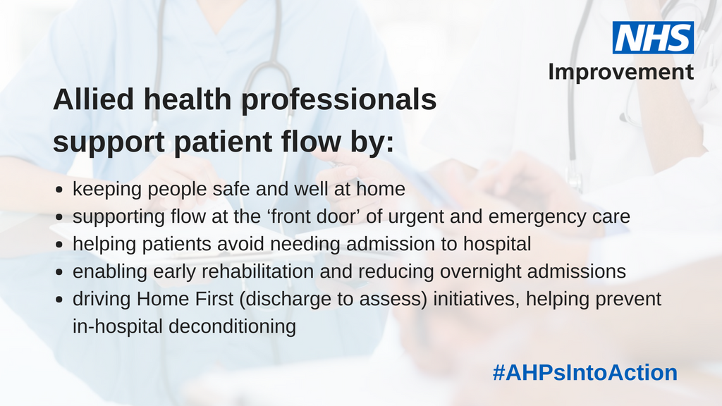 5 reasons your trust should bring the AHP workforce into patient flow planning to improve quality, effectiveness and productivity. #AHPsIntoAction improvement.nhs.uk/resources/alli…