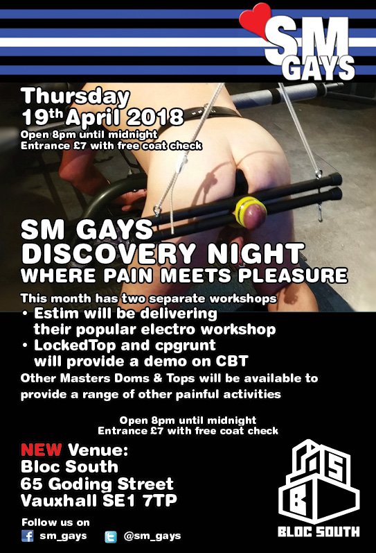 estimsystems's tweet photo. Don't forget @smgays  will be hosting us tonight at their Discovery Night' where you can experience all the pleasures (and pain) that e-stim can bring guided by our one and only @MickEStim  More details https://t.co/7c8CNo5wUe https://t.co/WER5OztaQ5