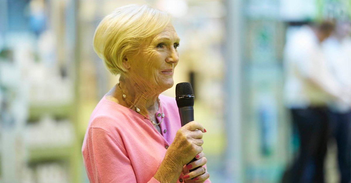 BBCGoodFoodShow's tweet photo. Are you baking mad? Don't miss Show favourite and national treasure Mary Berry this June at the BBC Good Food Show… whisks at the ready! #GFSSummer https://t.co/5ZIRQRLjR6