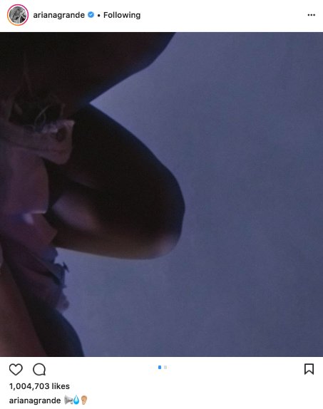 CapitalOfficial's tweet image. Just in case you needed anymore proof as to why @ArianaGrande is a Queen... she currently has over 1 million likes on a picture of her knee 💯